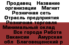 Продавец › Название организации ­ Магнит, Розничная сеть › Отрасль предприятия ­ Розничная торговля › Минимальный оклад ­ 25 000 - Все города Работа » Вакансии   . Амурская обл.,Благовещенский р-н